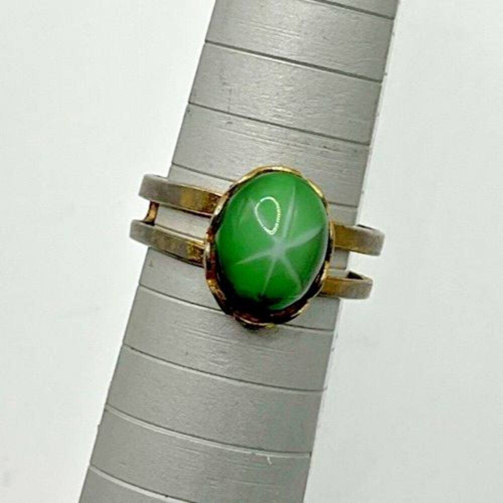 Goldtone Faux Star Opal Adjustable Ring Fashion Jewelry